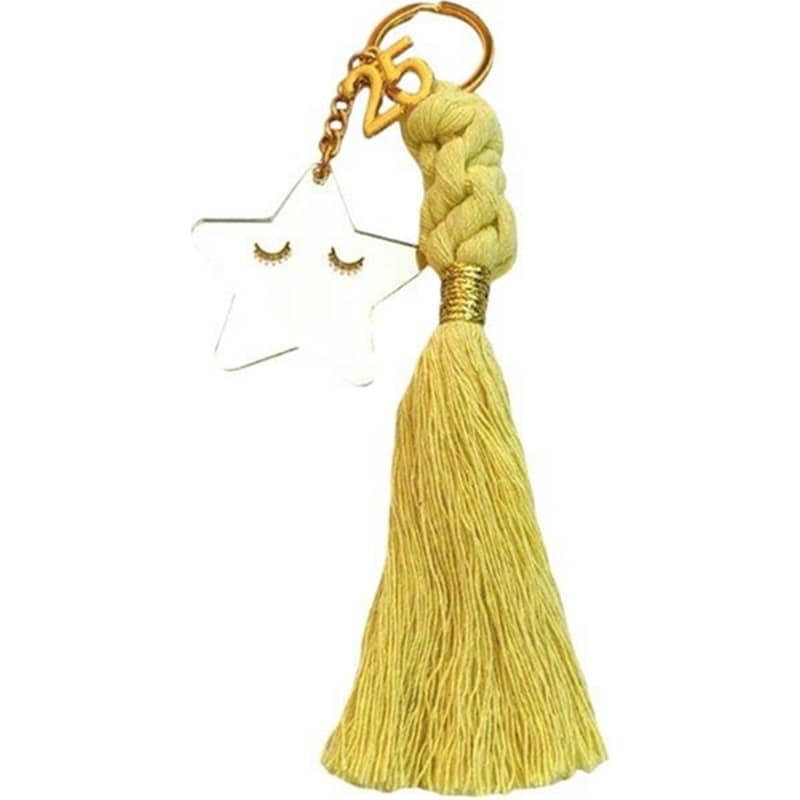 FEELBOHO Κρεμαστό Χριστουγεννιάτικο Feelboho Γούρι Μπρελόκ 2025 Κίτρινο Αστέρι