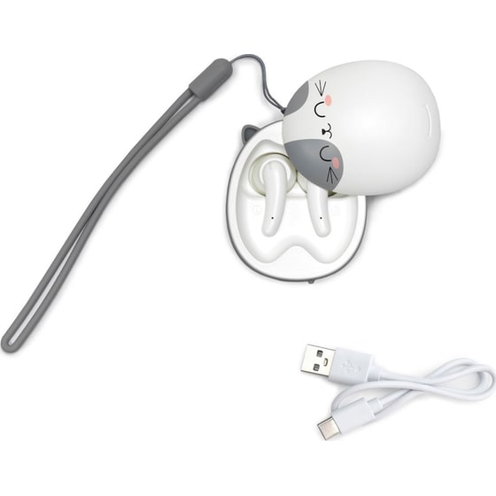 Ακουστικά Bluetooth Legami Be Free Meow Ear Buds με Θήκη Φόρτισης USB-C - Λευκά image 1