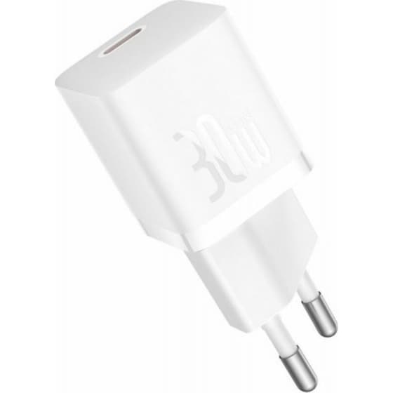Φορτιστής Πρίζας Baseus Mini Wall Gan5 30W - Λευκό image 0