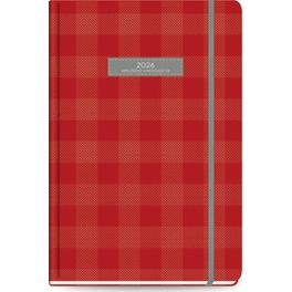 Ημερολόγιο Ημερήσιο 2026 The Writing Fields Plaid 12Μ Κόκκινο