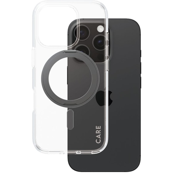 Θήκη Apple iPhone 16 Pro - PanzerGlass MagSafe Kickstand Case - Transparent with Black Stand image 0