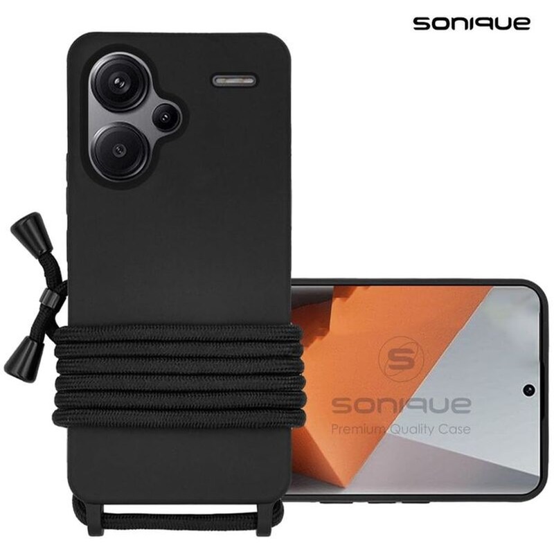 Θήκη Xiaomi Redmi Note 13 Pro Plus 5G - Sonique Με Κορδόνι Carryhang - Μαύρο