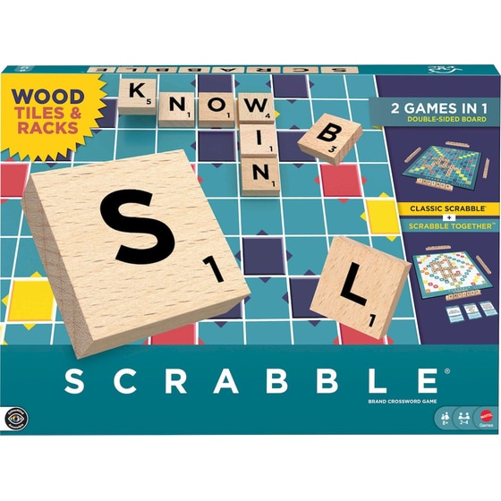 Classic Scrabble & Scrabble Together 2in1 με Ξύλινα Γράμματα Επιτραπέζιο (Mattel) image 0