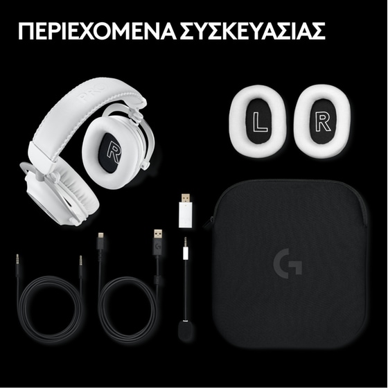 Logitech G PRO X 2 Lightspeed Gaming Ασύρματα Ακουστικά Bluetooth/3.5mm/2.4 GHz/USB-C - Λευκά image 10