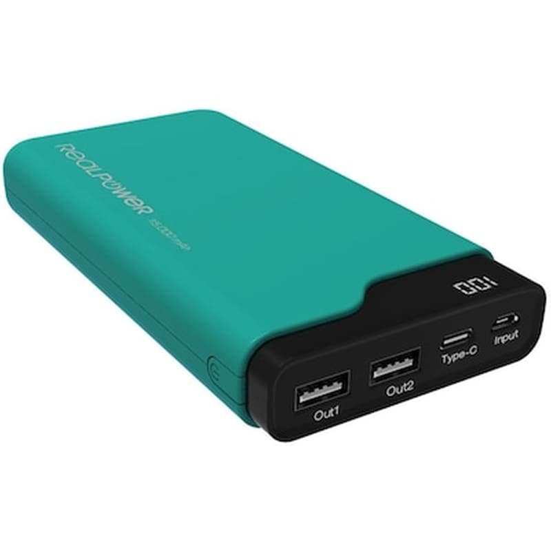 REALPOWER Powerbank RealPower PB-15.000C 15.000mAh - Green