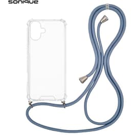 Θήκη Apple iPhone 16 Plus - Sonique Armor Clear Θήκη Σιλικόνης με Κορδόνι - Μπλε Γκρι