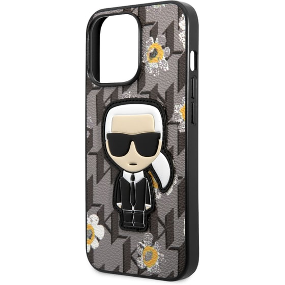 Karl Lagerfeld Flower Mono Ikonik Patch Case Θήκη Προστασίας Από Δερματίνη – Iphone 13 Pro (γκρι – Klhcp13lpmnfik1) image 2