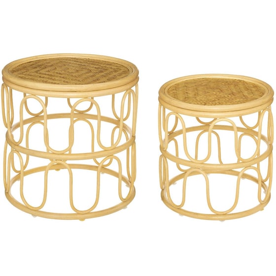 Σετ Τραπεζάκια Σαλονιού Spitishop από Μπαμπού 2 Τμχ - Καφέ image 0