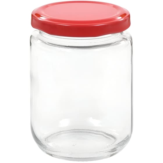 Βάζο Αποθήκευσης Τροφίμων Vidaxl Γυάλινο 230ml 96 Τμχ - Διάφανο/Κόκκινο image 1