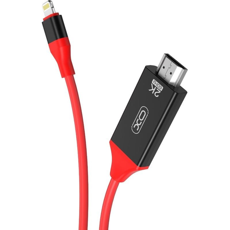 Αντάπτορας XO GB006 Lightning σε HDMI 2m - Μαύρο, Κόκκινο