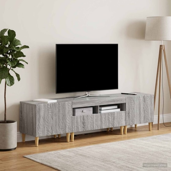 Έπιπλο Τηλεόρασης VidaXL DELFT με LED 3 τμχ 178 x 35 x 43 cm - Γκρι Sonoma image 2
