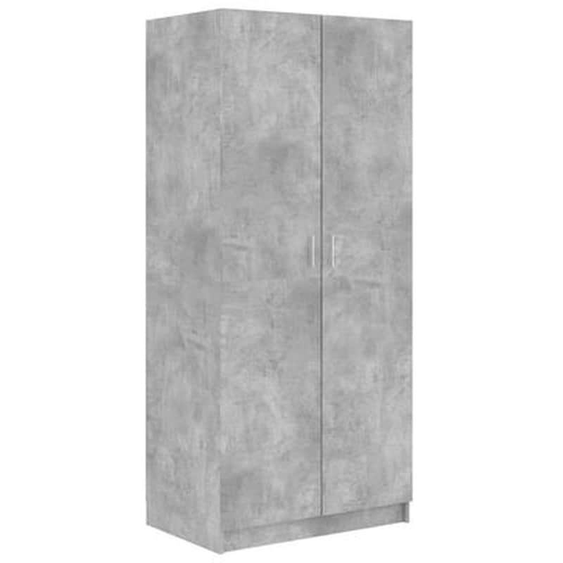 VIDAXL Δίφυλλη Ντουλάπα Vidaxl από Μοριοσανίδα 80x52x180cm - Γκρι Σκυροδέματος