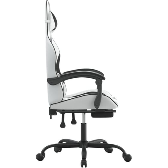 Καρέκλα Gaming VIDAXL 3143840 με Υποπόδιο από Τεχνητό Δέρμα - Μαύρο image 2