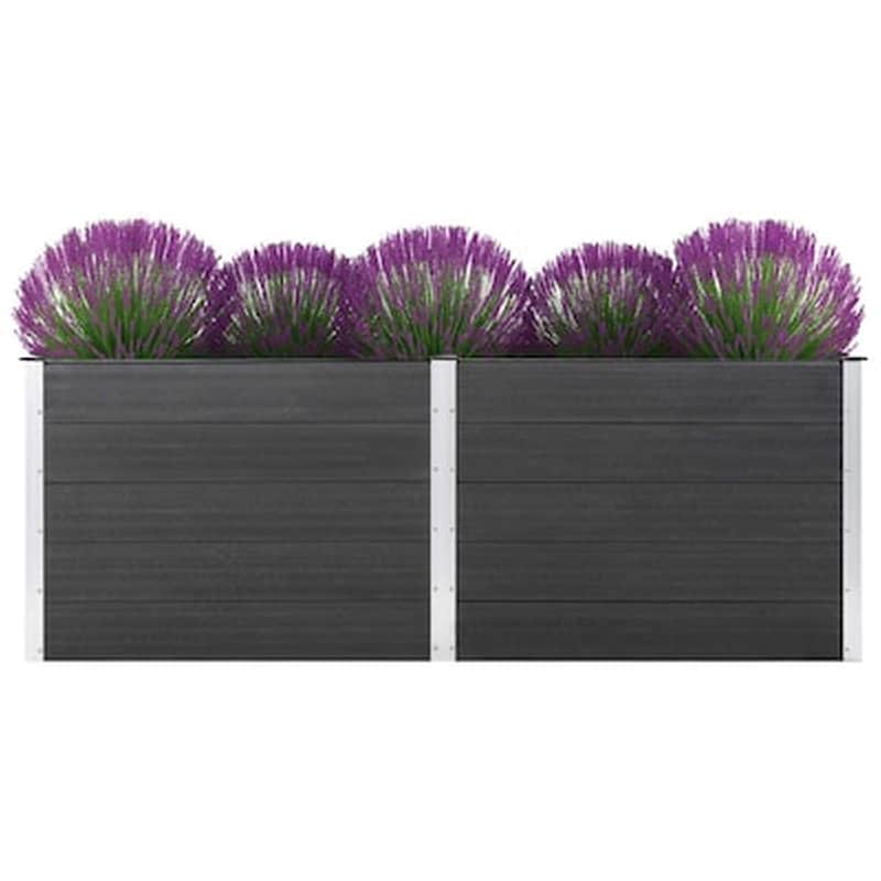 Vidaxl Ζαρντινιέρα Γκρι 250 X 100 X 91 Εκ. Από Wpc