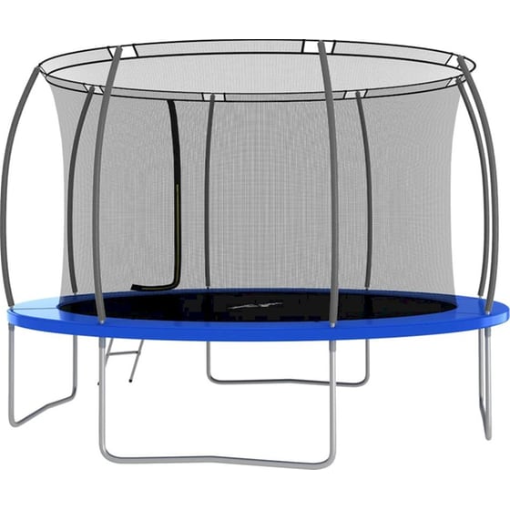 VidaXL Σετ Τραμπολίνου Στρογγυλό 366x80cm για έως 150kg - Μαύρο/ Γκρι/ Μπλε image 3