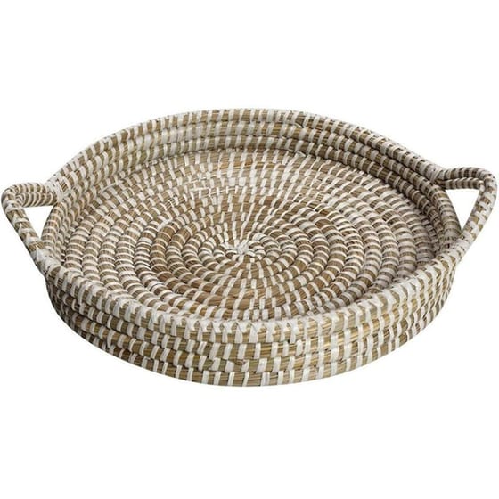 Δίσκος Διακόσμησης Espiel Kag140 Ψάθινο 40x40x6 cm - Μπεζ image 0