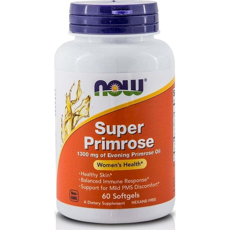 NOW Λιπαρά Οξέα Now Super Primrose 1300mg - 60 μαλακές κάψουλες