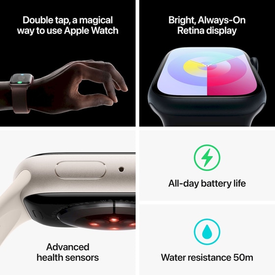 Apple Watch Series 9 Aluminium Starlight GPS 41mm - Starlight Medium/Large image 8