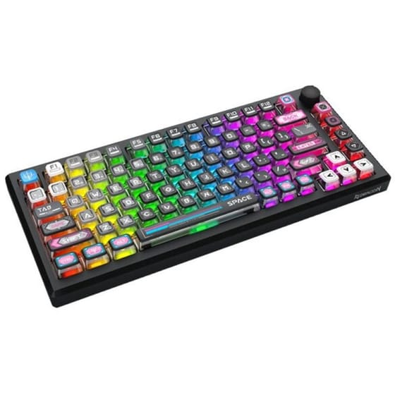 Redragon Uranus Pro 82 Gaming Μηχανικό Ασύρματο 2.4 GHz/Bluetooth Πληκτρολόγιο RGB Μαύρο (US) image 2