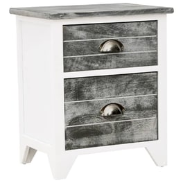 Κομοδίνο Vidaxl Από Ξύλο Παυλώνιας 38x28x45 cm - Γκρι Λευκό