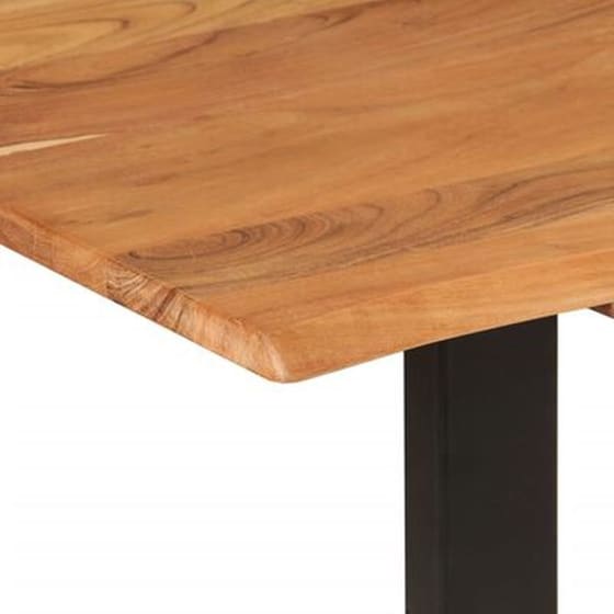 Τραπεζαρία Vidaxl από Μασίφ Ξύλο Ακακίας 180 90x76 cm - Μαύρο/Καφέ image 5