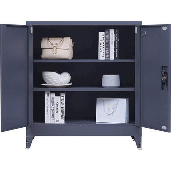 Ντουλάπα Vesta Δίφυλλη Μεταλλική 90x45x101cm - Ανθρακί image 2