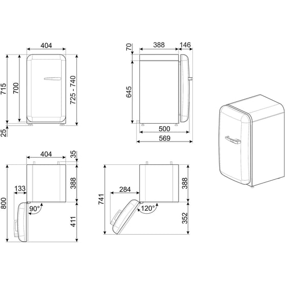 SMEG FAB5LPK6 34 Lt Ροζ Ψυγείο Mini Bar image 5