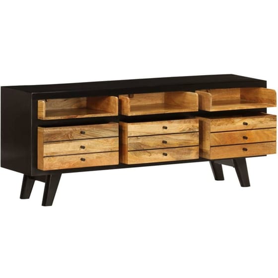 Έπιπλο Τηλεόρασης VidaXL από Ξύλο 120x30x50cm - Καφέ/Μαύρο image 4