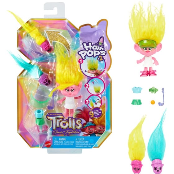 Κούκλα Mattel Trolls 3 Band Together Ευχούληδες Mini Hair Pops - Viva (HNF11) image 0