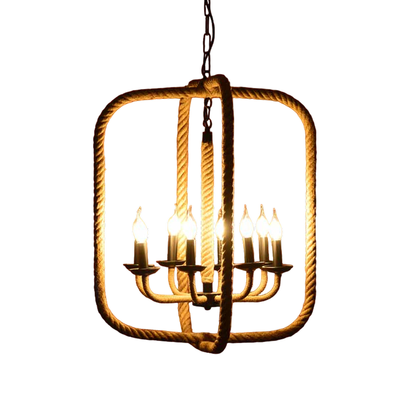 ACA DECOR Φωτιστικό Οροφής Πολύφωτο Aca Decor Μεταλλικό 60x60x73 cm - Καφέ