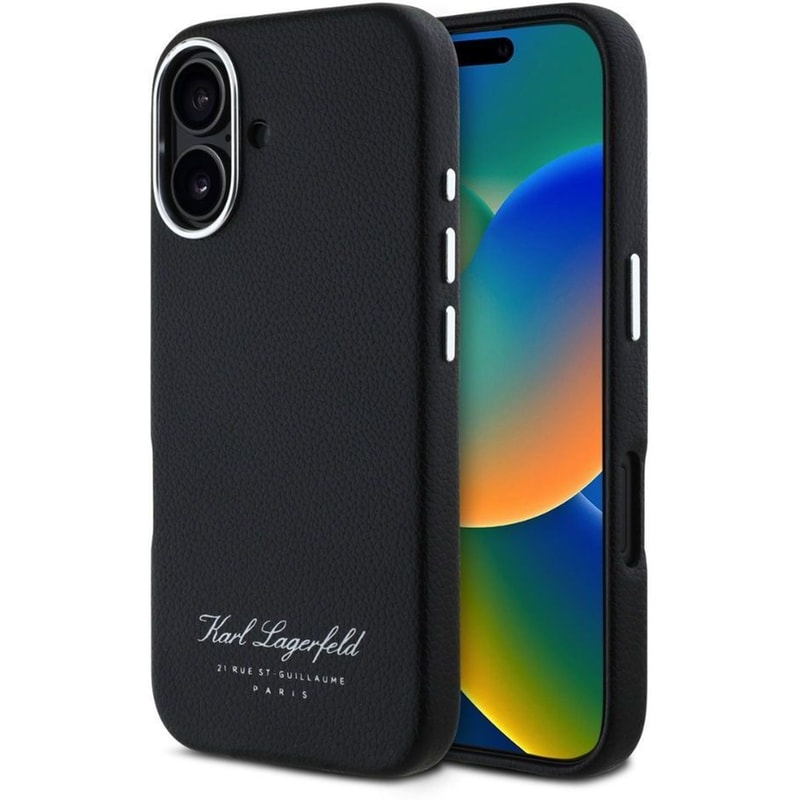 Θήκη Apple iphone 16 - Karl Lagerfeld Grained Pu Hotel Rsg - Μαύρο