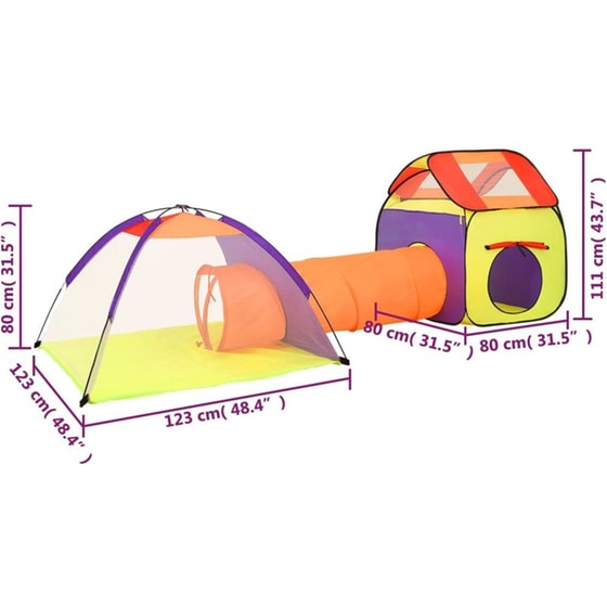 Vidaxl Παιδική Σκηνή 338 x 123 x 111 εκ. Πολύχρωμη image 7