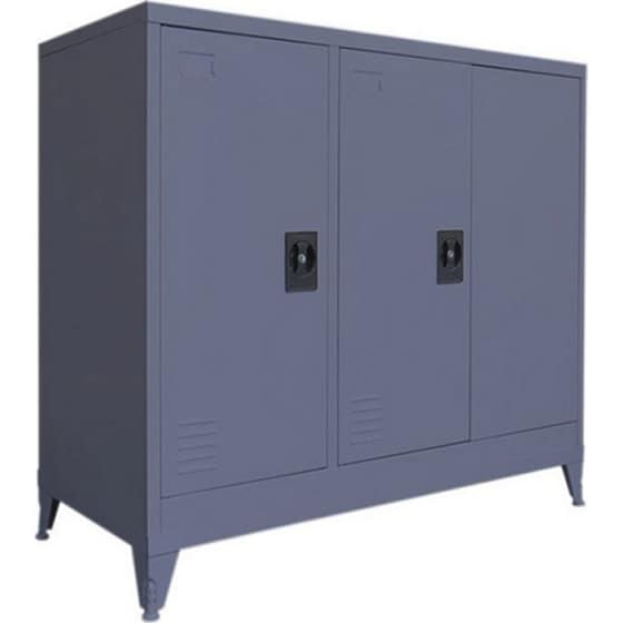 Ντουλάπα Steelen Τρίφυλλη Μεταλλική 115x45x101 cm - Ανθρακί image 0