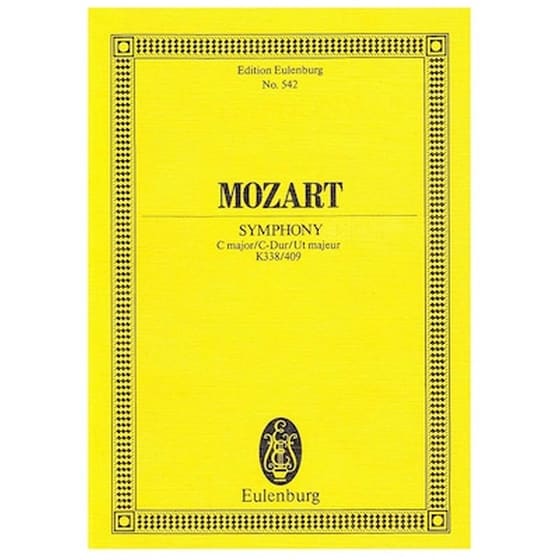 Βιβλίο Για Σύνολα Editions Eulenburg Mozart - Symphony In C Major Kv338/409 [pocket Score] image 1