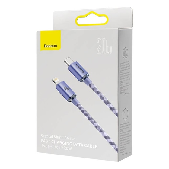 Καλώδιο δεδομένων Baseus Crystal Shine Usb-C to Lightning 20W 1.2m - Μωβ image 3