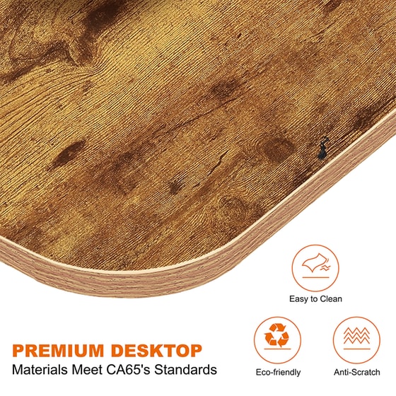 Γραφείο Γωνιακό Eureka Ergonomic ERK-CDL01R60VP από Carbon fiber 155.4x110cm - Καφέ/Μαύρο image 3