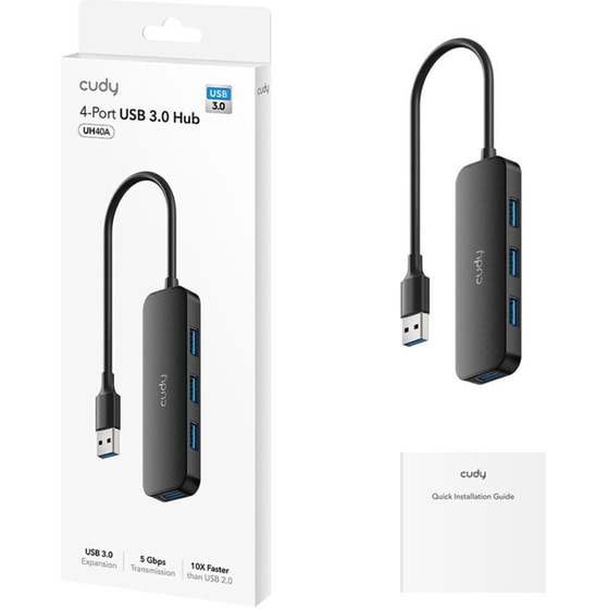 Cudy Hub UH40A 4 Θυρών USB 3.2- Μαύρο image 1