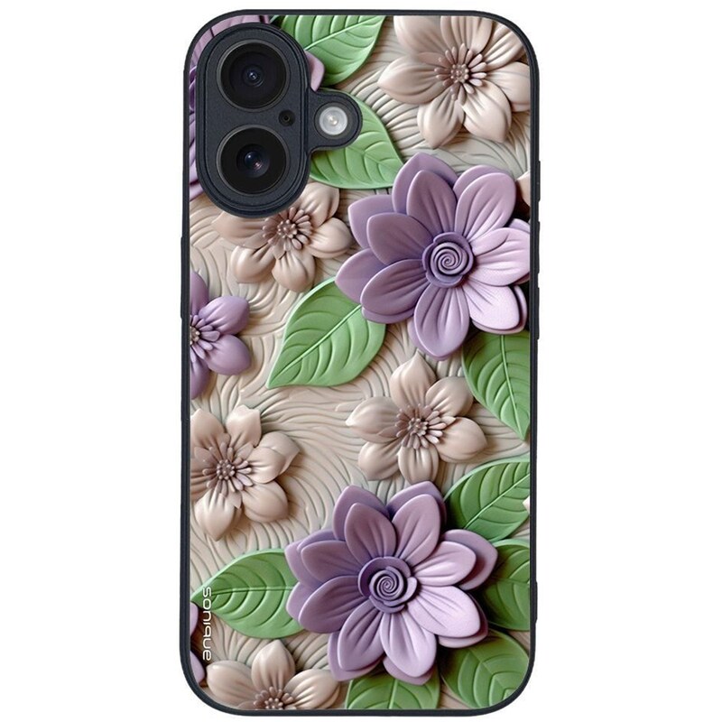 Θήκη Apple iPhone 16 - Sonique 3D Flower Series - Βιολετί