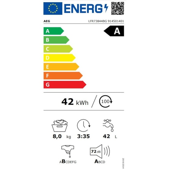 AEG LFR73844BG 8 kg 1.400 Στροφές Λευκό Πλυντήριο Ρούχων image 8