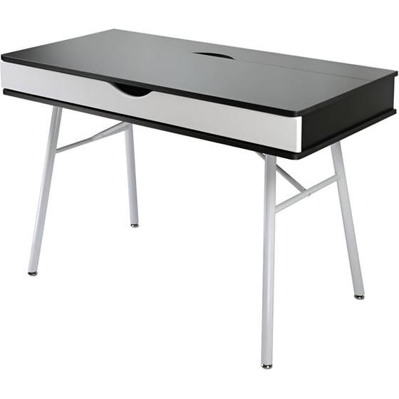 Γραφείο με Συρτάρια Woodwell από Μελαμίνη 115x55cm - Wenge/Λευκό image 1