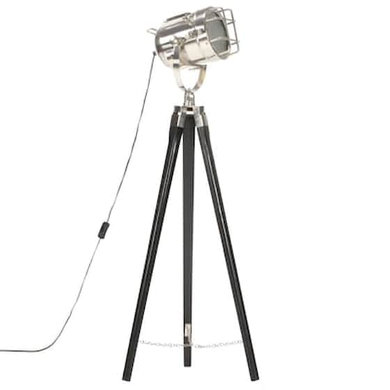 Vidaxl Φωτιστικό Δαπέδου Προβολέας Τρίποδο Μαύρο 97 Εκ. Ξύλο Μάνγκο image 1
