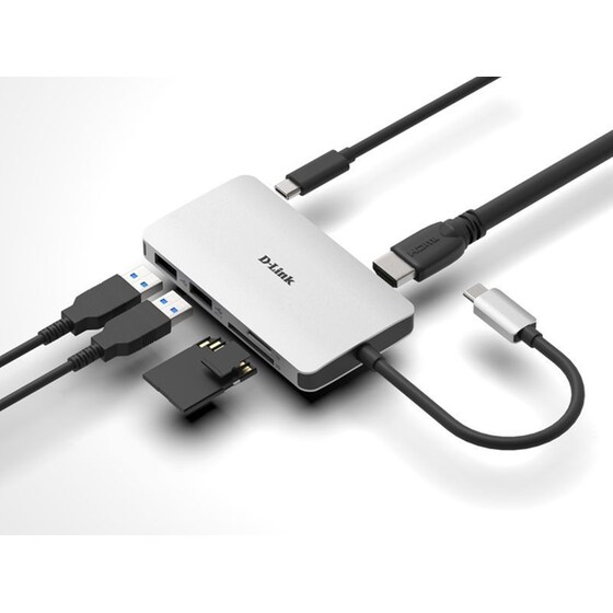 D-Link DUB-M610 USB Hub 6 σε 1 USB-C - Ασημί image 3
