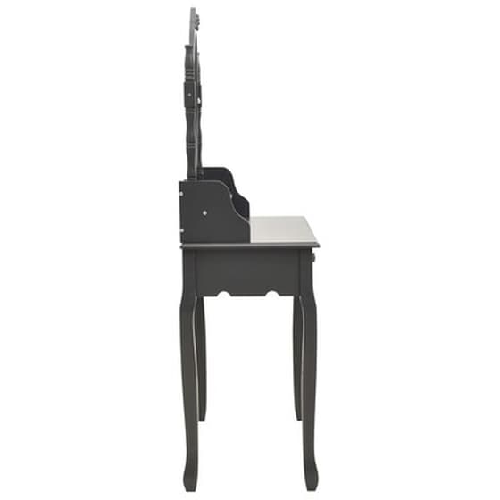 Vidaxl Μπουντουάρ Με Σκαμπό Γκρι 75 X 69 X 140 Εκ. Ξύλο Παυλώνιας image 5