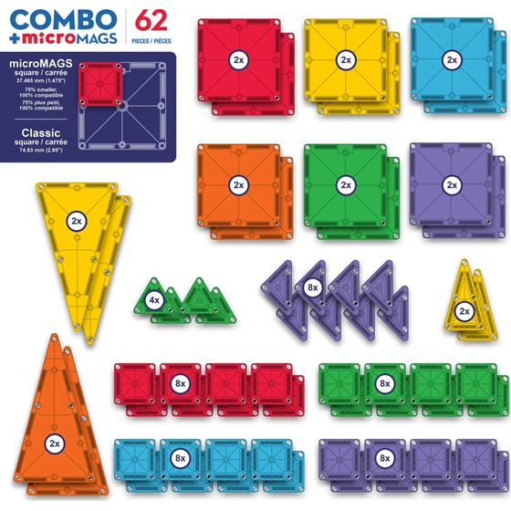 Magna-Tiles® Combo Μαγνητικό Παιχνίδι Κατασκευών - 62 Κομμάτια (244062CO) image 4