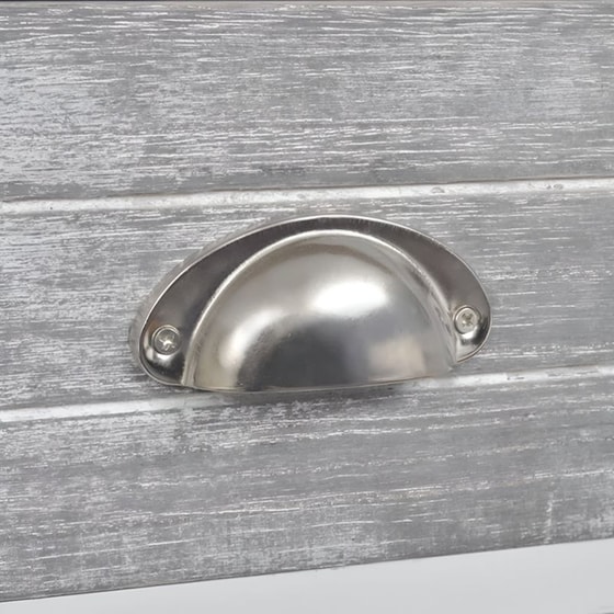 Κομοδίνο Vidaxl Από Ξύλο Παυλώνιας 30x30x63 cm - Λευκό Γκρι image 3