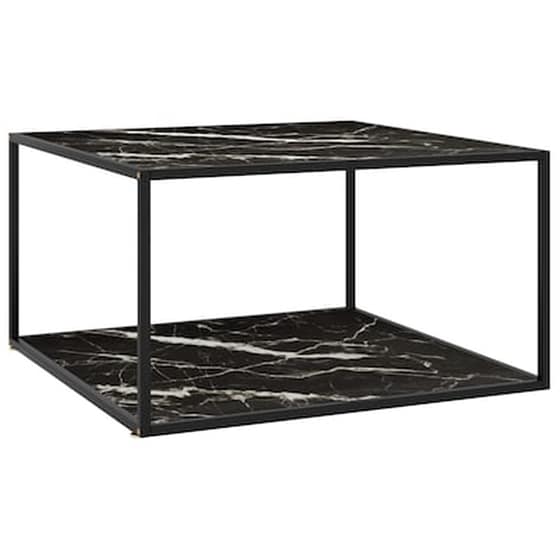 Τραπεζάκι Σαλονιού Vidaxl από Ψημένο Γυαλί 90x90x50cm - Μαύρο image 0