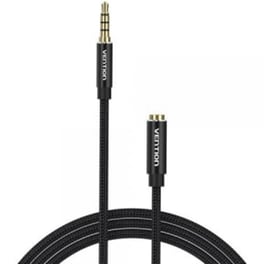 VENTION Καλώδιο Ήχου BHCBJ 1x 3.5mm Jack Male σε 1x 3.5mm Jack Female 5 m Μαύρο