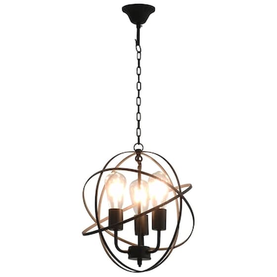 Vidaxl Φωτιστικό Κρεμαστό Σφαιρικό Μαύρο 3 Λαμπτήρες E27 image 3