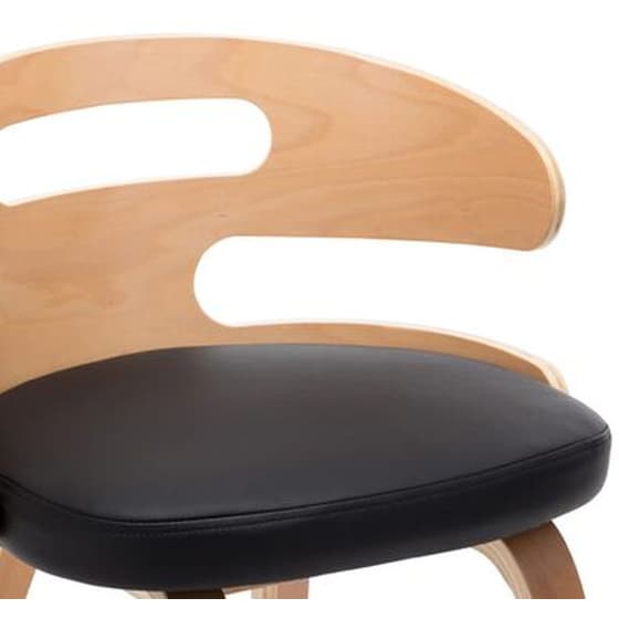 Καρέκλες Τραπεζαρίας Vidaxl από Λυγισμένο Ξύλο/Συνθετικό Δέρμα 6 Τμχ - Μαύρες image 5