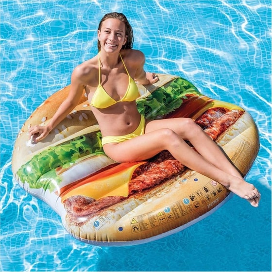 Φουσκωτό Στρώμα Θαλάσσης Intex Hamburger 58780 145x142cm - Πολύχρωμο image 2